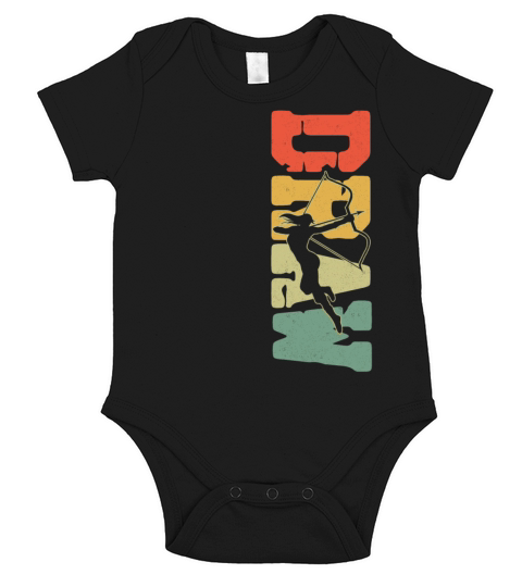 Archery Bow Archer Girl Vintage Short Sleeve Baby One-Piece