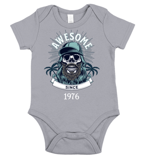 Awesome Since 1976 Vintage Birthday Retro Short Sleeve Baby One-Piece