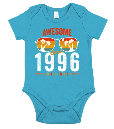 Awesome Since 1996 Birthday Retro Vintage 26 27 Ye Short Sleeve Baby One-Piece