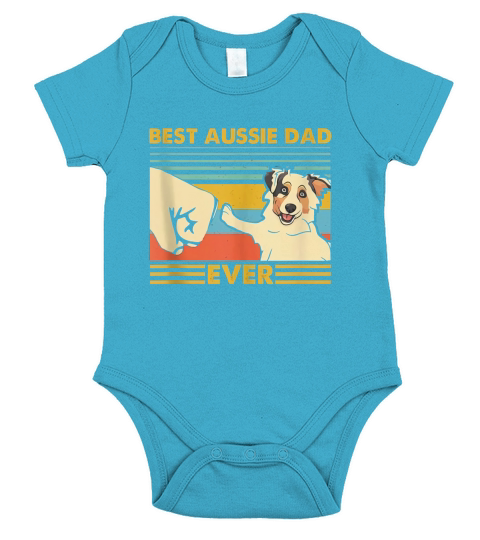 Best Aussie Dad Ever Retro Vintage Sunset Short Sleeve Baby One-Piece