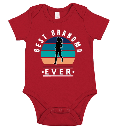 Best Grandma Ever Running w Short Sleeve Baby One-Piece