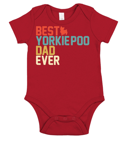 Best YORKIE-POO Dad Ever T-shirt, Vintage Retro T-shirt Short Sleeve Baby One-Piece