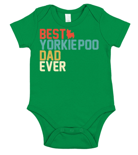 Best YORKIE-POO Dad Ever T-shirt, Vintage Retro T-shirt Short Sleeve Baby One-Piece