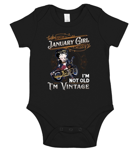 Betty Boop january girl i’m not old i’m vintage shirt Short Sleeve Baby One-Piece