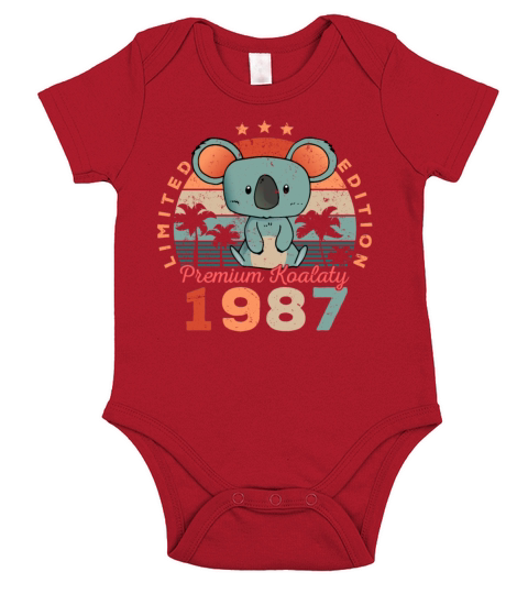 Birth Year 1987 Birthday Gift Koala Bear Koalas Short Sleeve Baby One-Piece