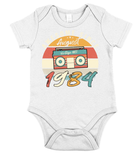 Born In August 1984 Short Sleeve Baby One-Piece