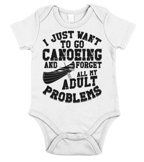 Canoe Canoeing Vintage I Just Want Short Sleeve Baby One-Piece