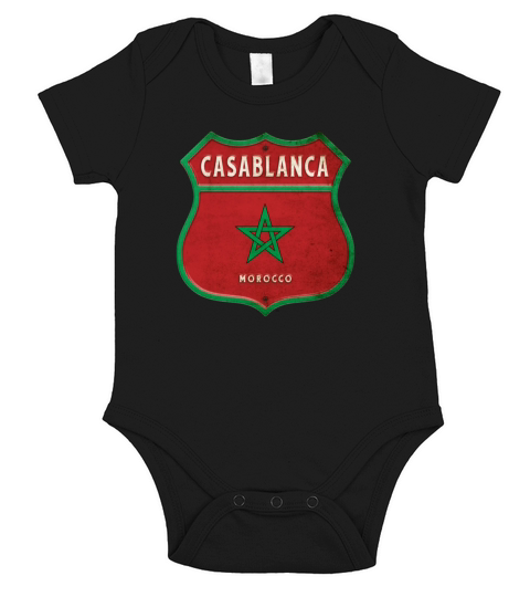 Casablanca Morocco Coat of Arms Flags Design Short Sleeve Baby One-Piece