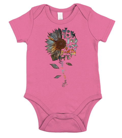 Chihuahua Sunflower You Are My World Dog Lovers Short Sleeve Baby One-Piece