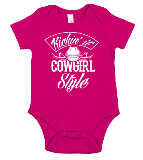 Cowgirl Girl Western Woman Riding Short Sleeve Baby One-Piece