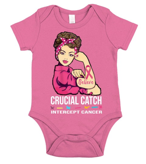 Crucial Catch Intercept Cancer Tee Support Believ Short Sleeve Baby One-Piece