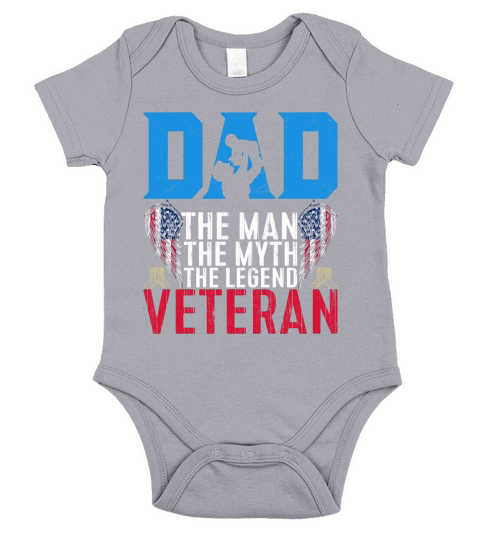 Dad The Man The Myth The Legend Veteran Short Sleeve Baby One-Piece