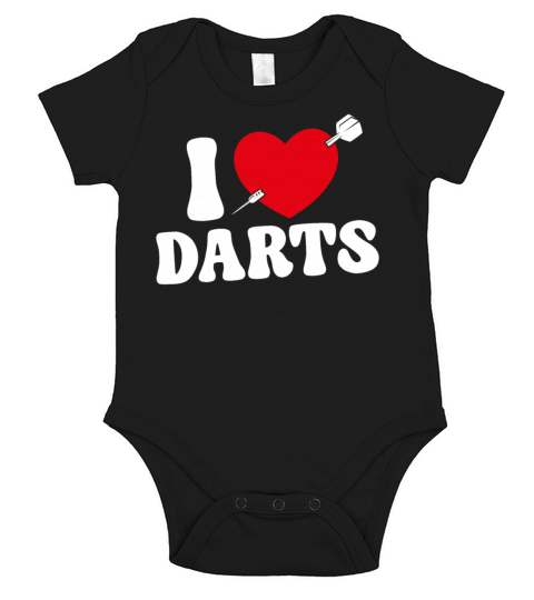 Darts Heart Vintage I Love Darts Short Sleeve Baby One-Piece