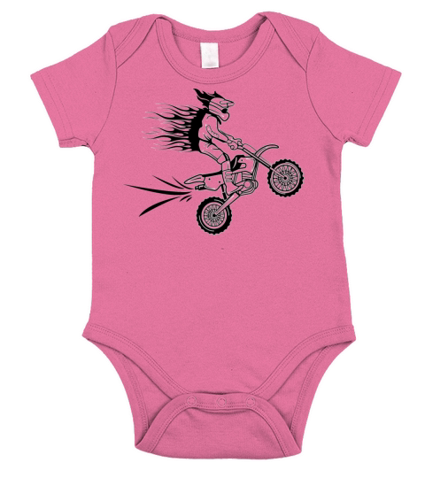 dirtbike motocross flying back fired biker Short Sleeve Baby One-Piece