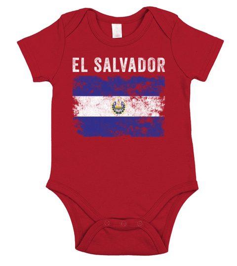 El Salvador Flag Vintage Salvadoran Flag Short Sleeve Baby One-Piece