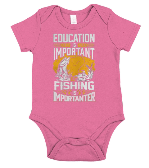 Funny Fishing Shirts - Fishing Is Importanter Short Sleeve Baby One-Piece