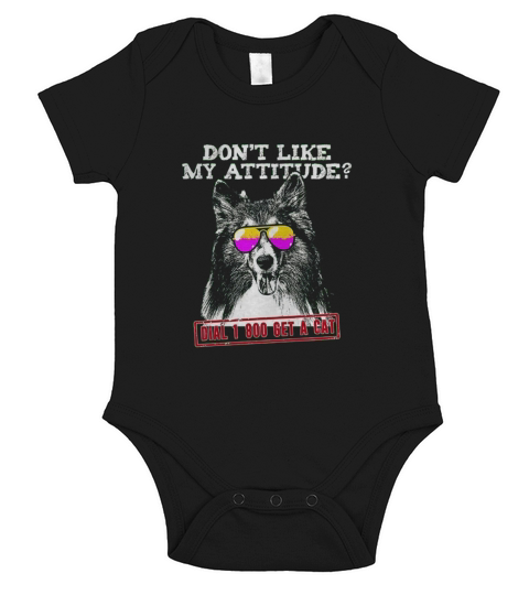 Funny Shetland Sheepdog Attitude Shirt Short Sleeve Baby One-Piece