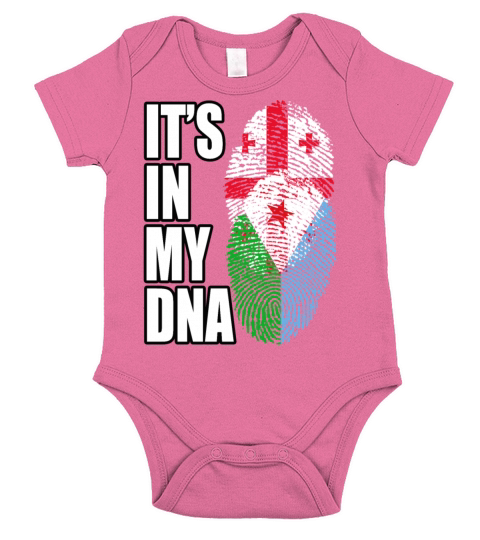 Georgian And Djiboutian Mix Heritage DNA Flag Short Sleeve Baby One-Piece