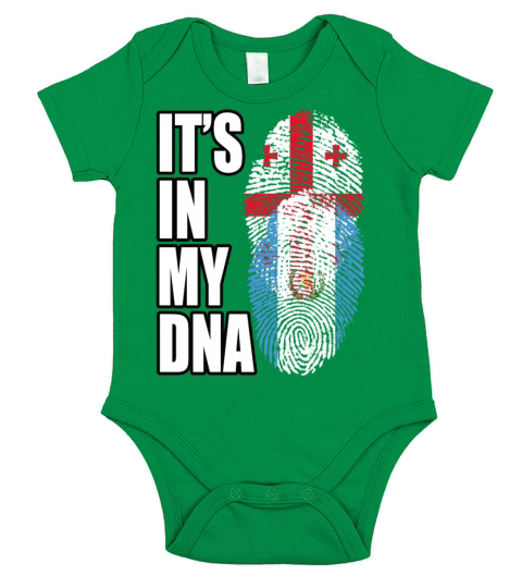 Georgian And Guatemalan Mix Heritage DNA Flag Short Sleeve Baby One-Piece