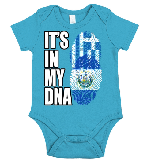 Greek And Salvadoran Mix Heritage DNA Flag Short Sleeve Baby One-Piece
