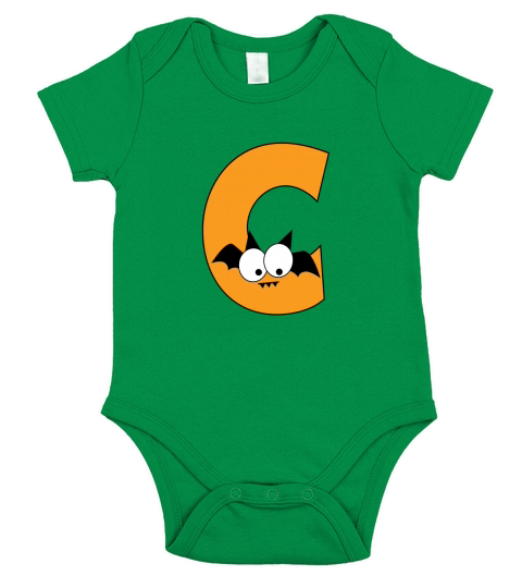 Halloween Alphabets Clipart C Short Sleeve Baby One-Piece
