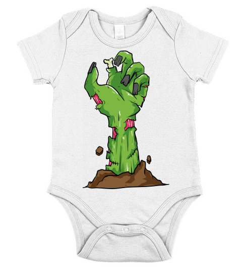 Halloween Cartoon Zombie hand Short Sleeve Baby One-Piece