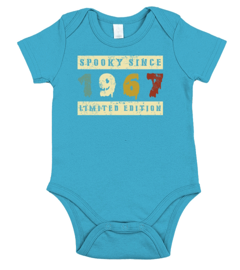 Halloween Spooky Since 1967 Retro Birth Year Short Sleeve Baby One-Piece
