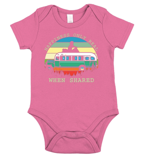 Happiness only real when shared vintage Short Sleeve Baby One-Piece