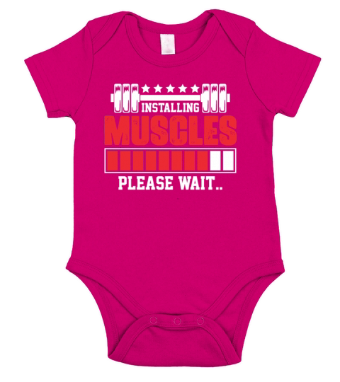 Installing Funny Gym Workout Fitness Weightlifting Short Sleeve Baby One-Piece