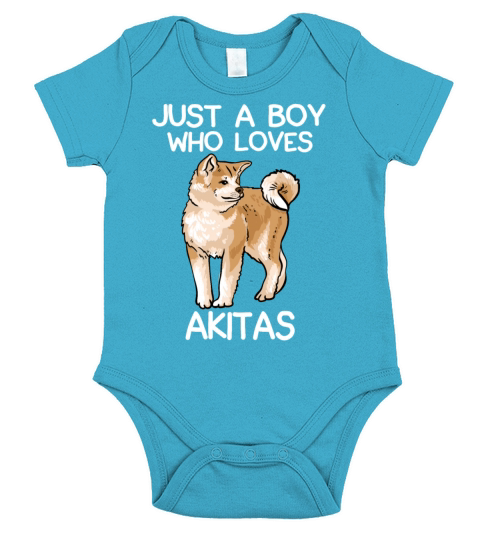 Just A Boy Who Loves Akitas Short Sleeve Baby One-Piece