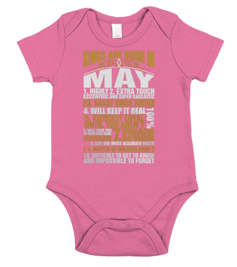 Kings Are Born In May T-Shirt Short Sleeve Baby One-Piece