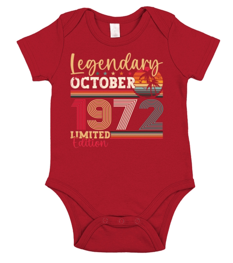 Legendary since October 1972 50th birthday gift Short Sleeve Baby One-Piece