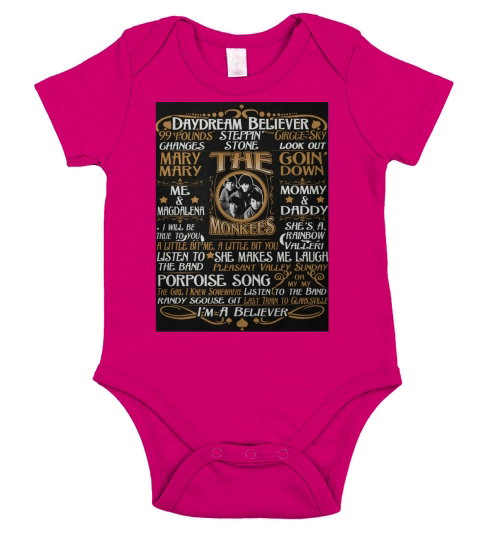 Limited Editon! Must have shirt for The Monkees Fans Short Sleeve Baby One-Piece