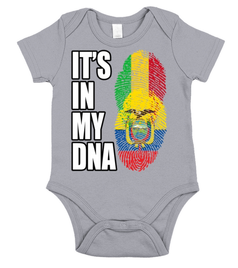 Malian And Ecuadorian Mix Heritage DNA Flag Short Sleeve Baby One-Piece