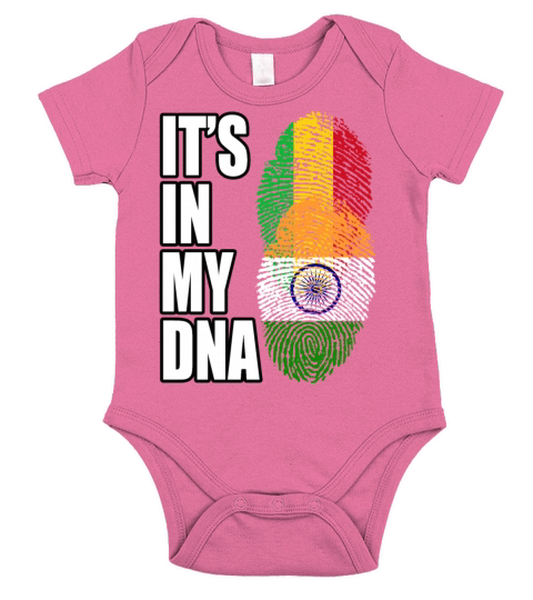 Malian And Indian Mix Heritage DNA Flag Short Sleeve Baby One-Piece