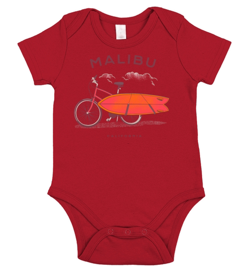Malibu California Vintage Beach Surfing Short Sleeve Baby One-Piece