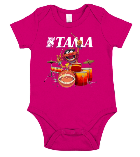 Muppets Animal Playing Drum Kits Tama Drums Short Sleeve Baby One-Piece
