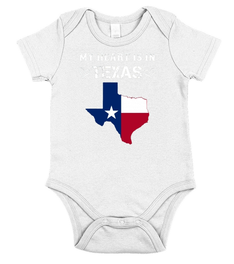 My heart is in Texas Short Sleeve Baby One-Piece