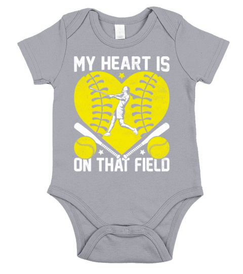 My Heart Is on That Field - Softball Lover Player Short Sleeve Baby One-Piece