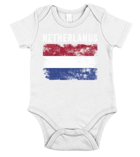 Netherlands Flag Distressed - Dutch Flag Short Sleeve Baby One-Piece
