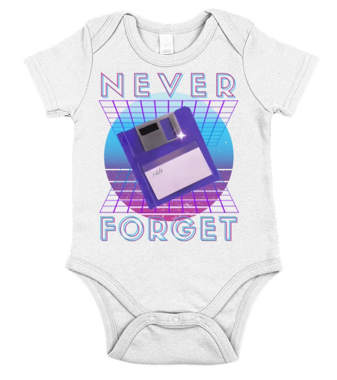 Never Forget Retro 80s 90s Nostalgia Short Sleeve Baby One-Piece