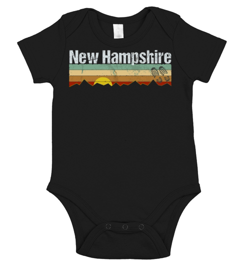 New Hampshire Vintage New Hampshire Hiking Short Sleeve Baby One-Piece