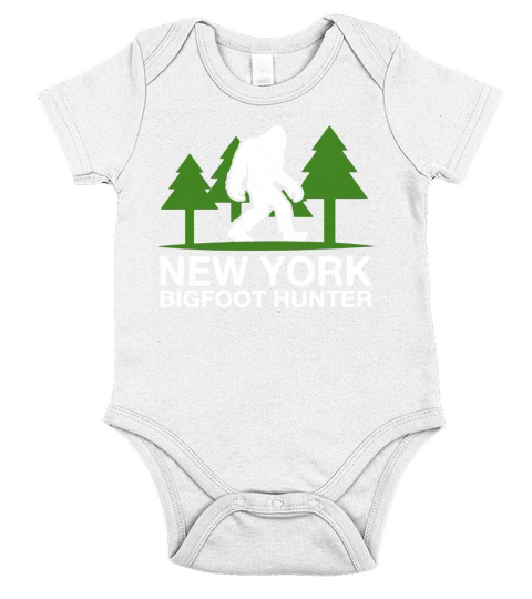 New York Bigfoot Hunter Funny Sasquatch T-Shirt Short Sleeve Baby One-Piece