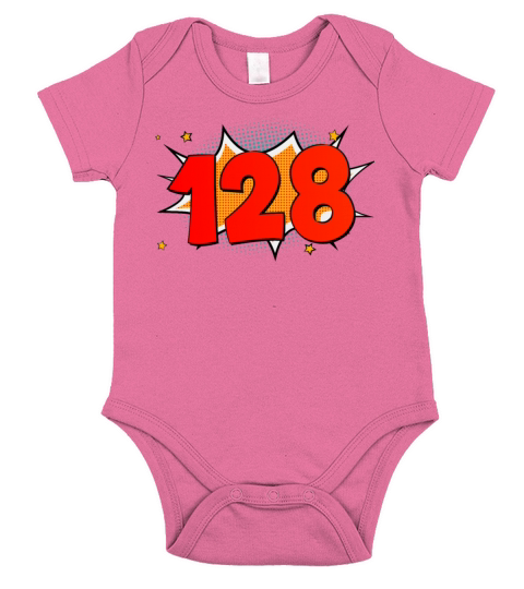 Popart 128 one hundred twenty eight vintage Short Sleeve Baby One-Piece