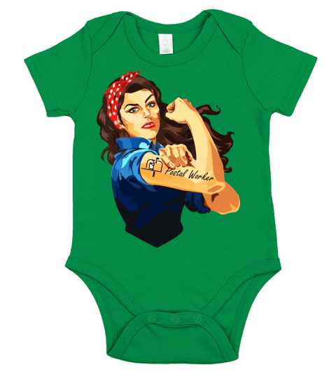 Postal Worker Frontline Workers Nurse Strong Rosie Riveter Short Sleeve Baby One-Piece