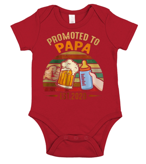 Promoted To Papa EST 2020 vintage shirt Short Sleeve Baby One-Piece
