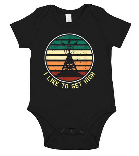 Retro Vintage Tower Climbing Short Sleeve Baby One-Piece