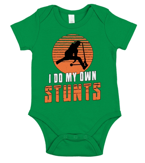 Scooter Driver I Do My Own Stunts Stunt Vintage Short Sleeve Baby One-Piece