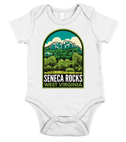 Seneca Rocks West Virginia Vintage Short Sleeve Baby One-Piece