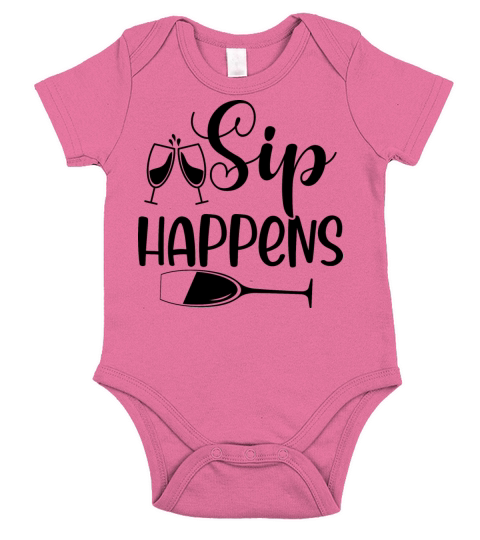 Sip Happens Short Sleeve Baby One-Piece